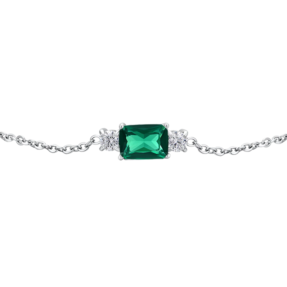 BRACCIALE DONNA IN ACCIAIO CON ZIRCONI VERDE E BIANCHI - Image 4