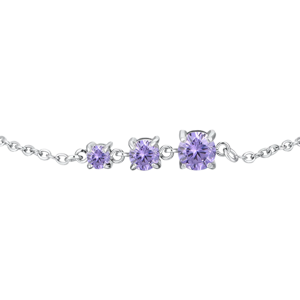 BRACCIALE DONNA IN ACCIAIO CON ZIRCONI VIOLA - Image 4