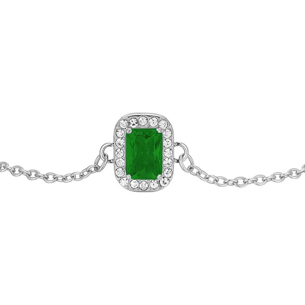 BRACCIALE DONNA IN ACCIAIO CRISTALLI E ZIRCONE VERDE - Image 4