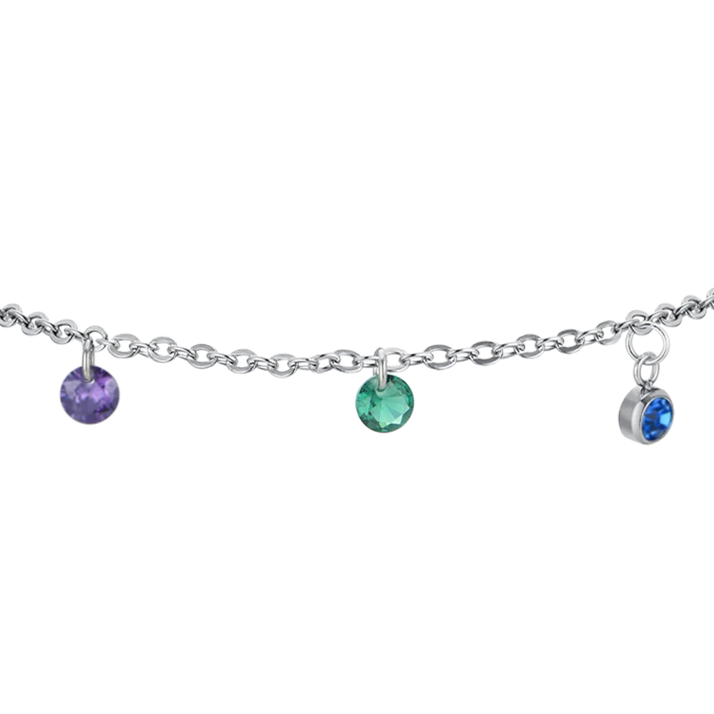 BRACCIALE DONNA IN ACCIAIO CRISTALLI MULTICOLOR - Image 4