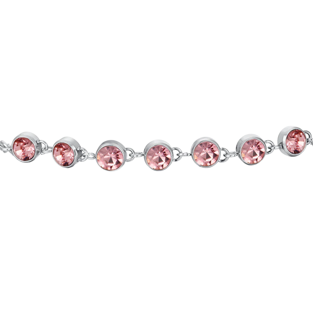 BRACCIALE DONNA IN ACCIAIO CRISTALLI ROSA - Image 4