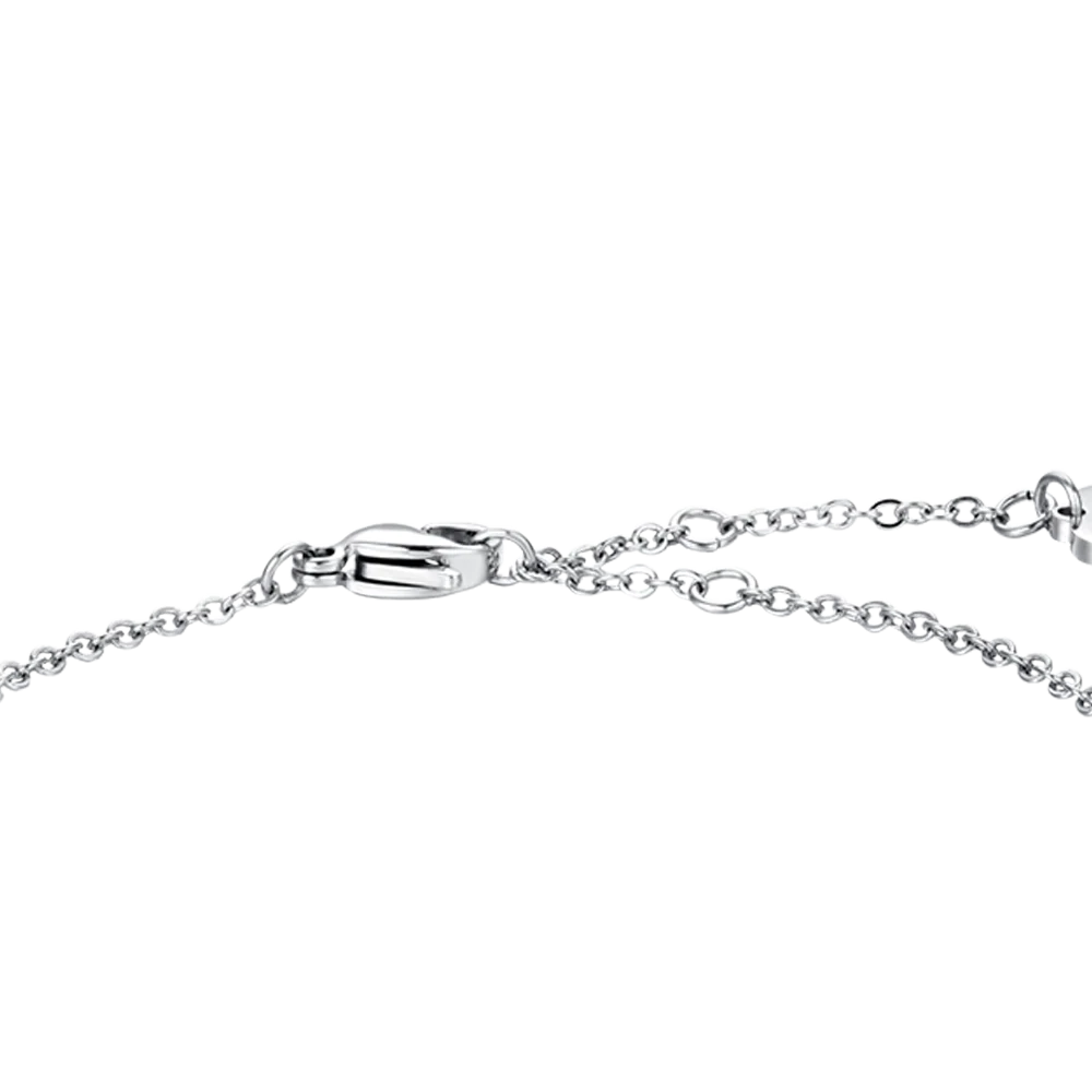 BRACCIALE DONNA IN ACCIAIO CUORE CRISTALLO ROSA E CRISTALLI BIANCHI - Image 5