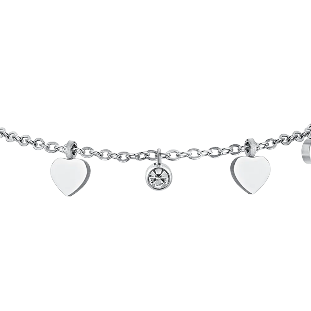 BRACCIALE DONNA IN ACCIAIO CUORI E CRISTALLI - Image 4