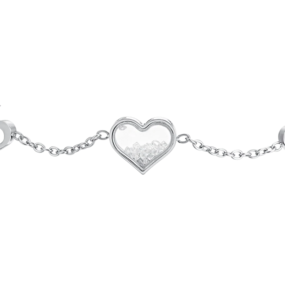 BRACCIALE DONNA IN ACCIAIO CUORI E ZIRCONI - Image 4