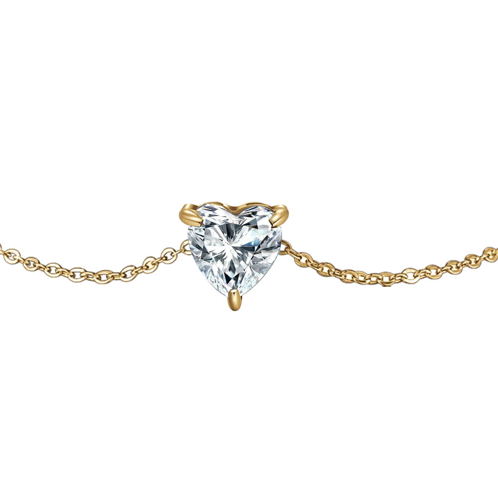 BRACCIALE DONNA IN ACCIAIO E IP GOLD CON CUORE CRISTALLO BIANCO - Image 4
