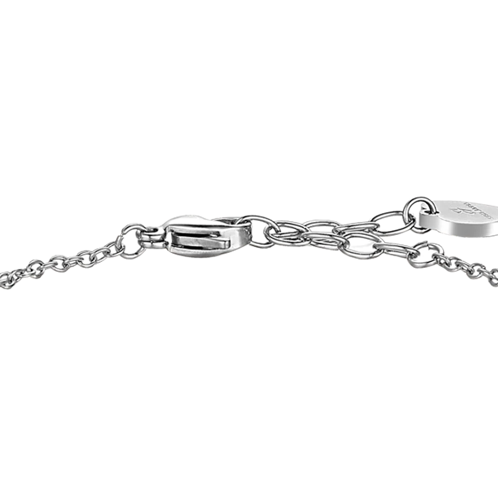 BRACCIALE DONNA IN ACCIAIO E PERLE SINTETICHE BIANCHE CON CUORE - Image 5