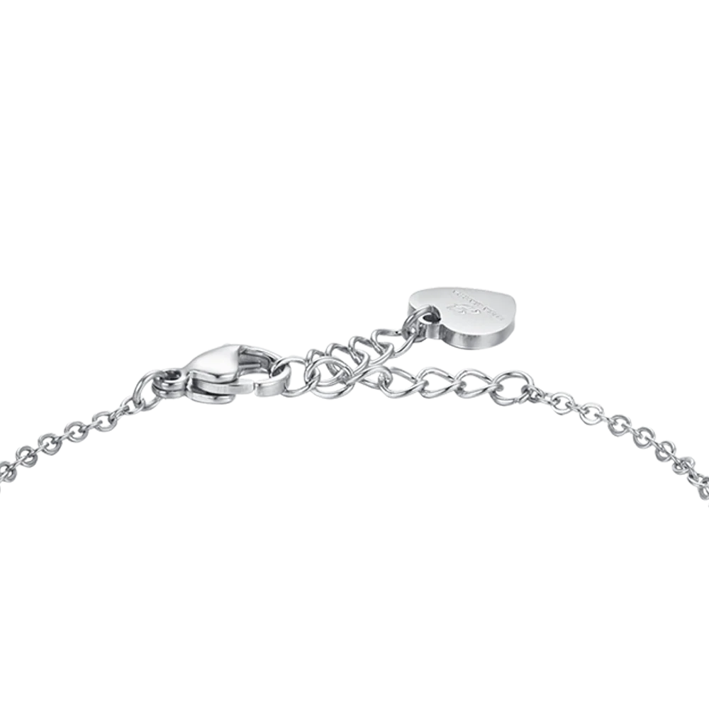 BRACCIALE DONNA IN ACCIAIO ELEMENTI TONDI CON CRISTALLI BIANCHI - Image 5