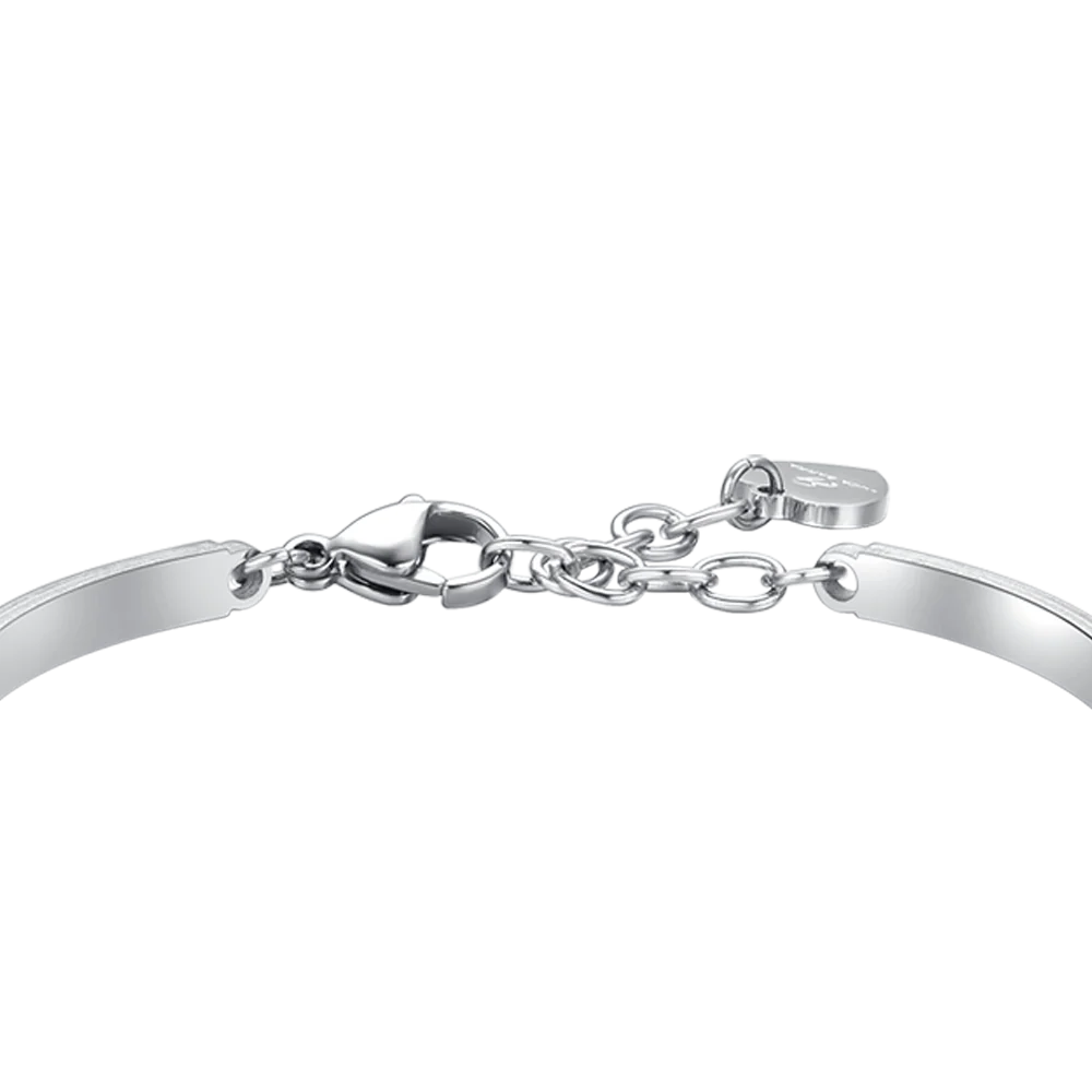BRACCIALE DONNA  IN ACCIAIO ELEMENTO CRISTALLO ACQUAMARINA E CRISTALLI BIANCHI - Image 5
