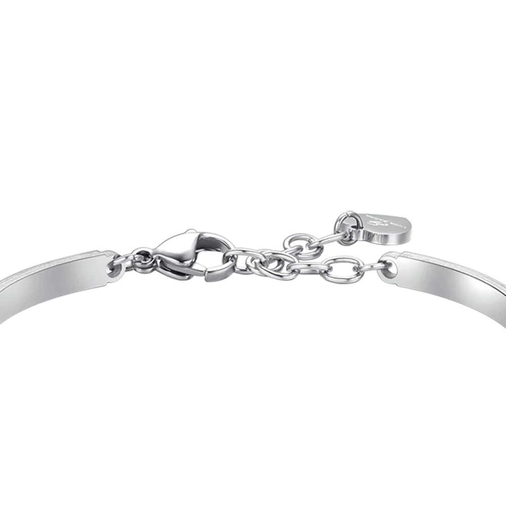 BRACCIALE DONNA IN ACCIAIO ELEMENTO CRISTALLO BIANCO E CRISTALLI BIANCHI - Image 5