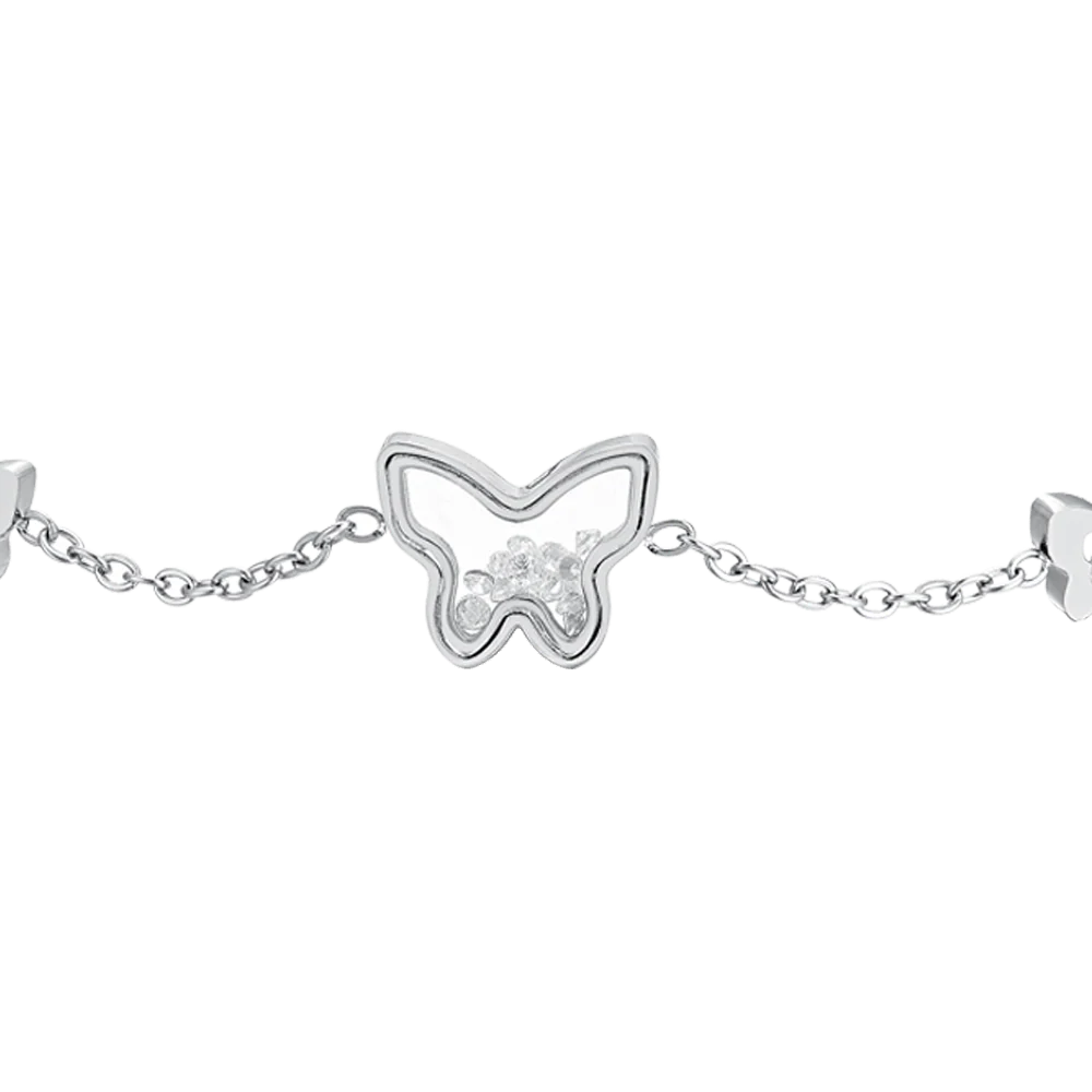 BRACCIALE DONNA IN ACCIAIO FARFALLE E ZIRCONI - Image 4