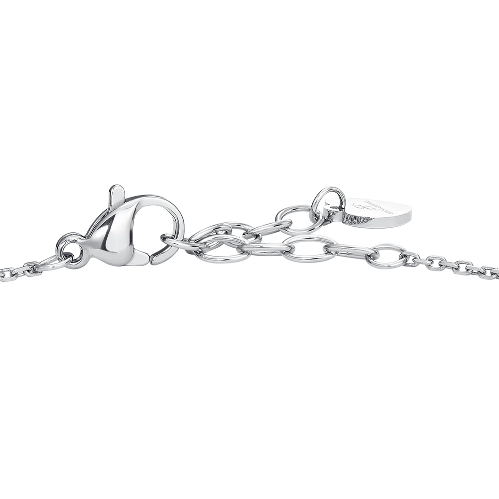 BRACCIALE DONNA IN ACCIAIO, FIORE ED ELEMENTI CON ZIRCONI BIANCHI - Image 6