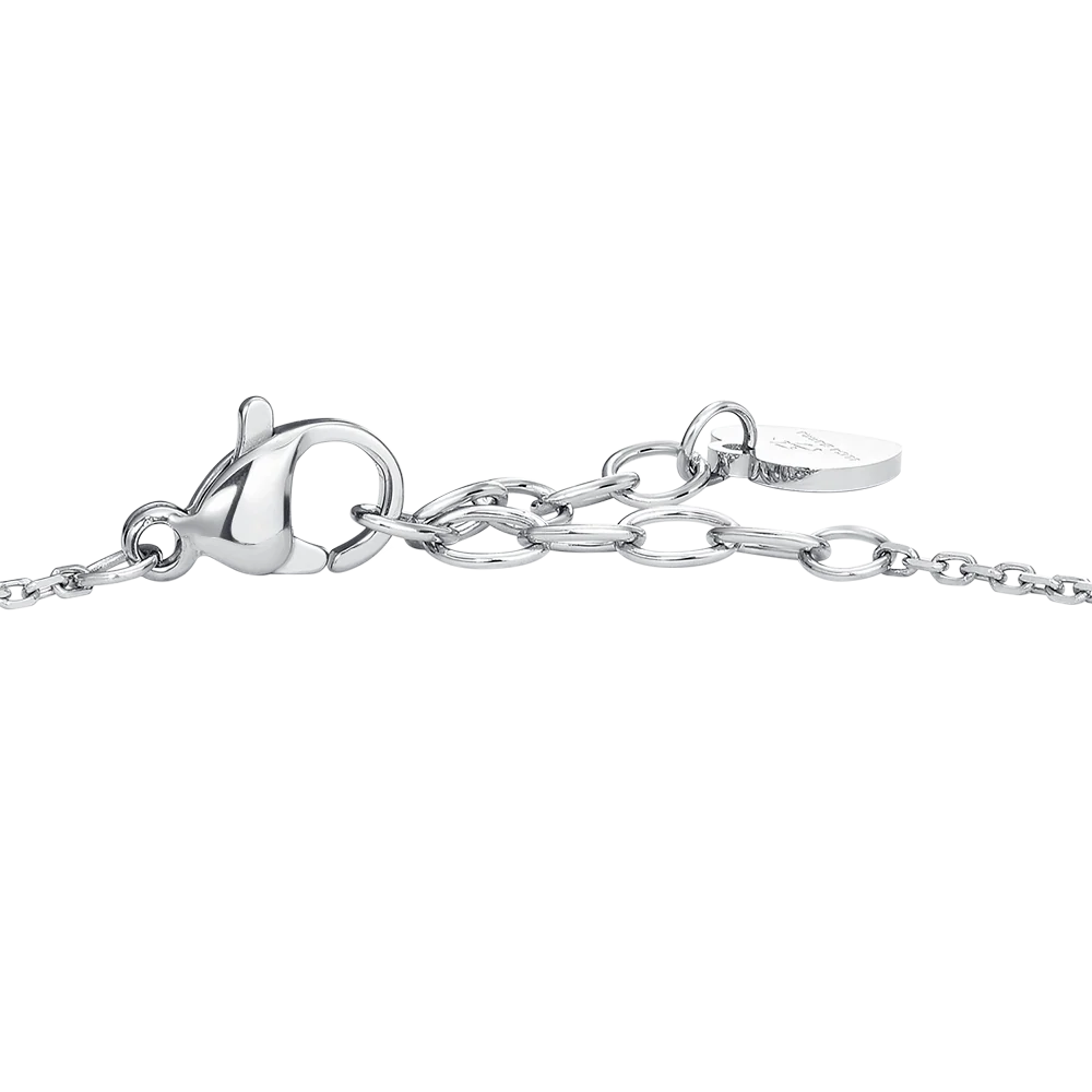 BRACCIALE DONNA IN ACCIAIO, FIORE ED ELEMENTI CON ZIRCONI VERDI - Image 6