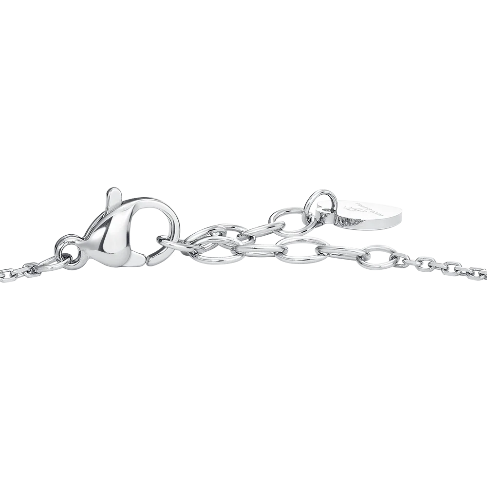 BRACCIALE DONNA IN ACCIAIO, FIORE ED ELEMENTI CON ZIRCONI VIOLA - Image 6