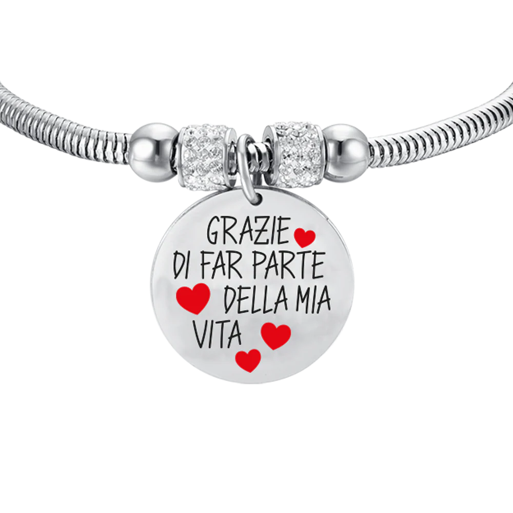 BRACCIALE DONNA IN ACCIAIO GRAZIE DI FAR PARTE DELLA MIA VITA - Image 4