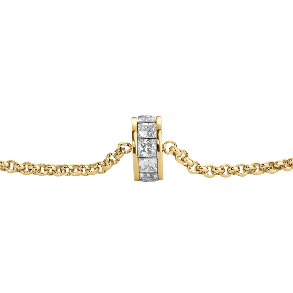 BRACCIALE DONNA IN ACCIAIO IP GOLD, BUSSOLOTTO ED ELEMENTI CON ZIRCONI BIANCHI - Image 3