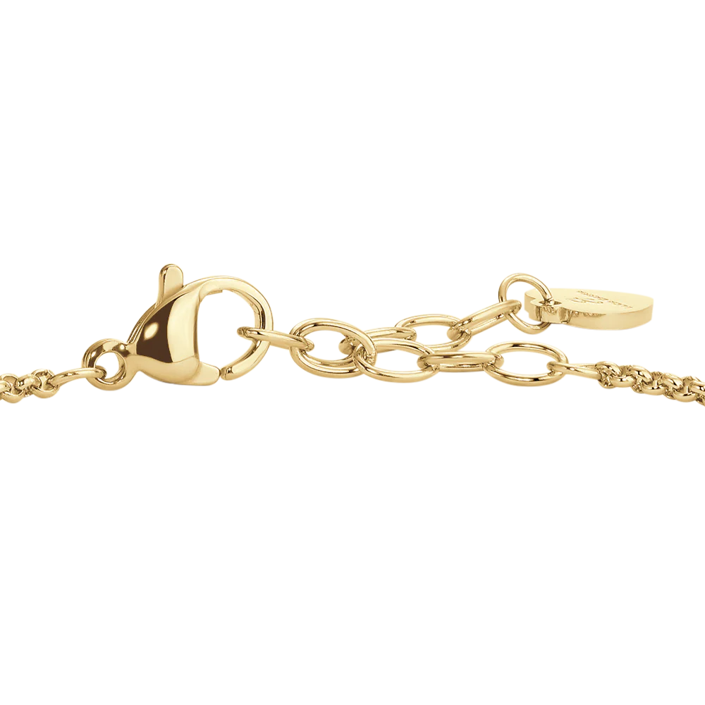 BRACCIALE DONNA IN ACCIAIO IP GOLD, BUSSOLOTTO ED ELEMENTI CON ZIRCONI BIANCHI - Image 4