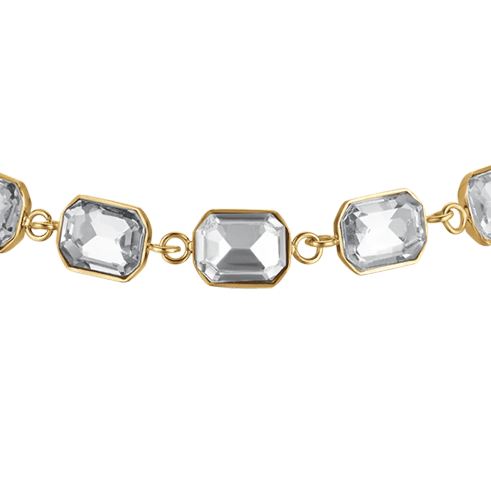 BRACCIALE DONNA IN ACCIAIO IP GOLD CON CRISTALLI BIANCHI - Image 4