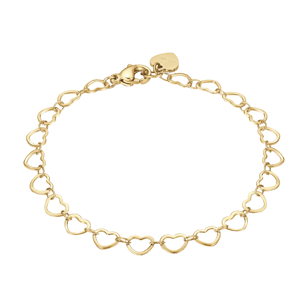 BRACCIALE DONNA IN ACCIAIO IP GOLD CON CUORI