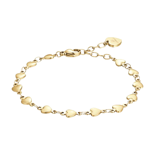 BRACCIALE DONNA IN ACCIAIO IP GOLD CON CUORI