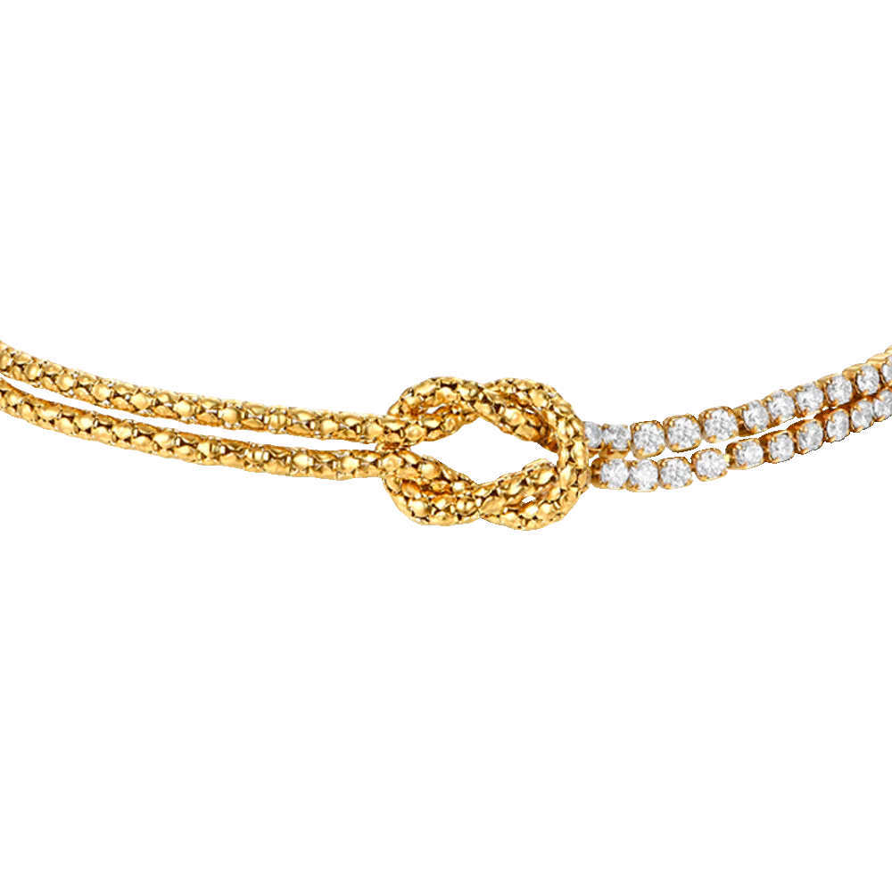 BRACCIALE DONNA IN ACCIAIO IP GOLD CON NODO E ZIRCONI BIANCHI - Image 4