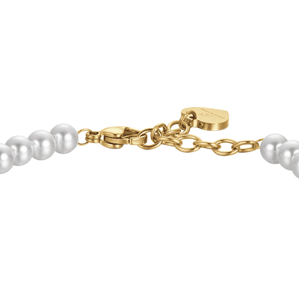 BRACCIALE DONNA IN ACCIAIO IP GOLD CON PERLE ED ELEMENTI IN ACCIAIO - Image 5