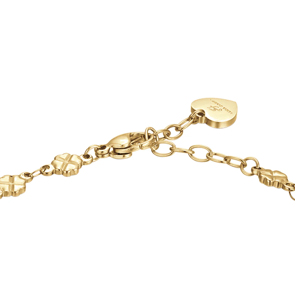BRACCIALE DONNA IN ACCIAIO IP GOLD CON QUADRIFOGLI - Image 5
