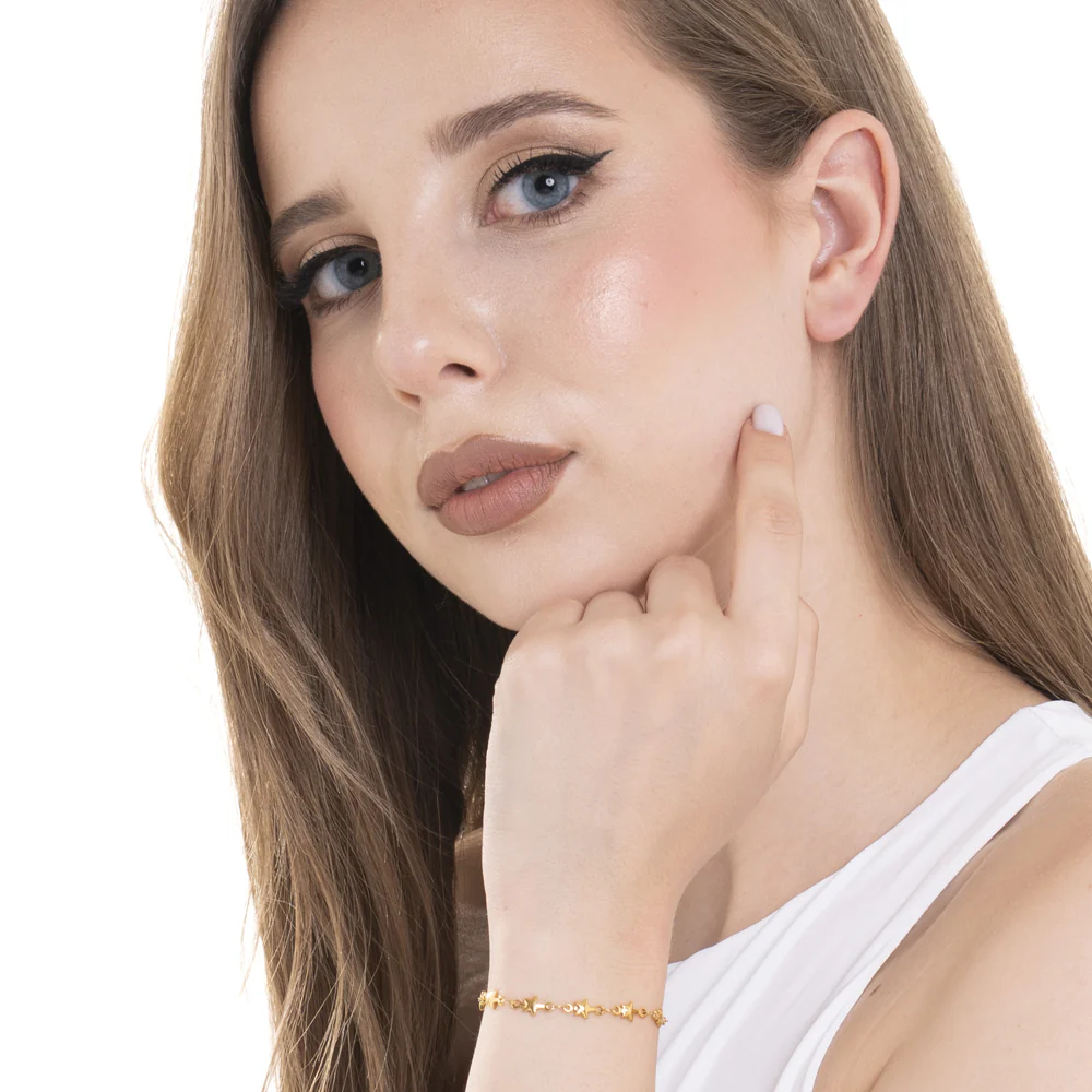 BRACCIALE DONNA IN ACCIAIO IP GOLD CON STELLE - Image 3