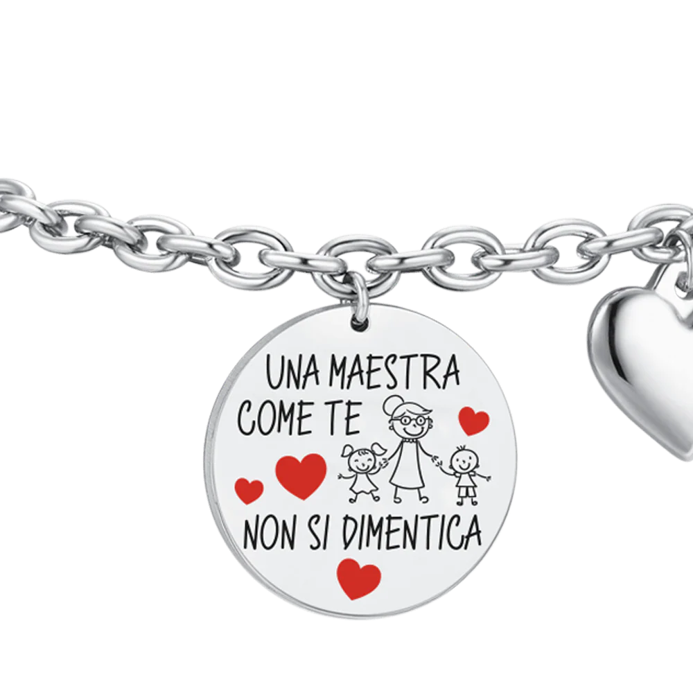 BRACCIALE DONNA IN ACCIAIO UNA MAESTRA COME TE NON SI DIMENTICA - Image 4