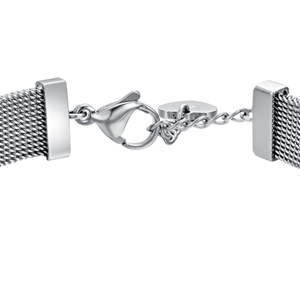 BRACCIALE DONNA IN ACCIAIO MAGLIA MILANO CON STELLA CON CRISTALLI BIANCHI - Image 5