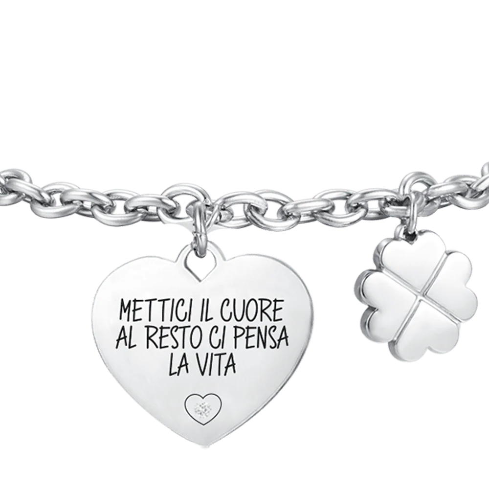 BRACCIALE DONNA IN ACCIAIO METTICI IL CUORE AL RESTO CI PENSA LA VITA - Image 4