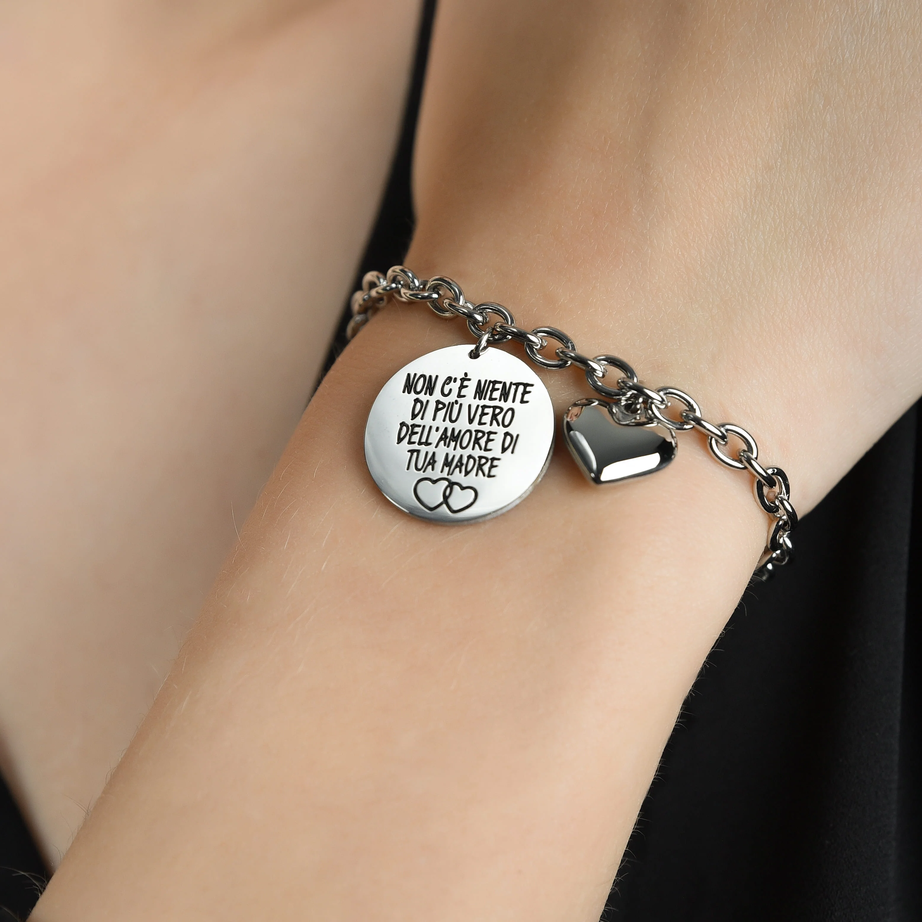 BRACCIALE DONNA IN ACCIAIO NON C'E' NIENTE DI PIù VERO DELL'AMORE DI TUA MADRE - Image 2