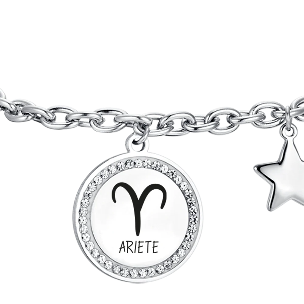 BRACCIALE DONNA IN ACCIAIO SEGNO ZODIACALE ARIETE PIASTRA - Image 5