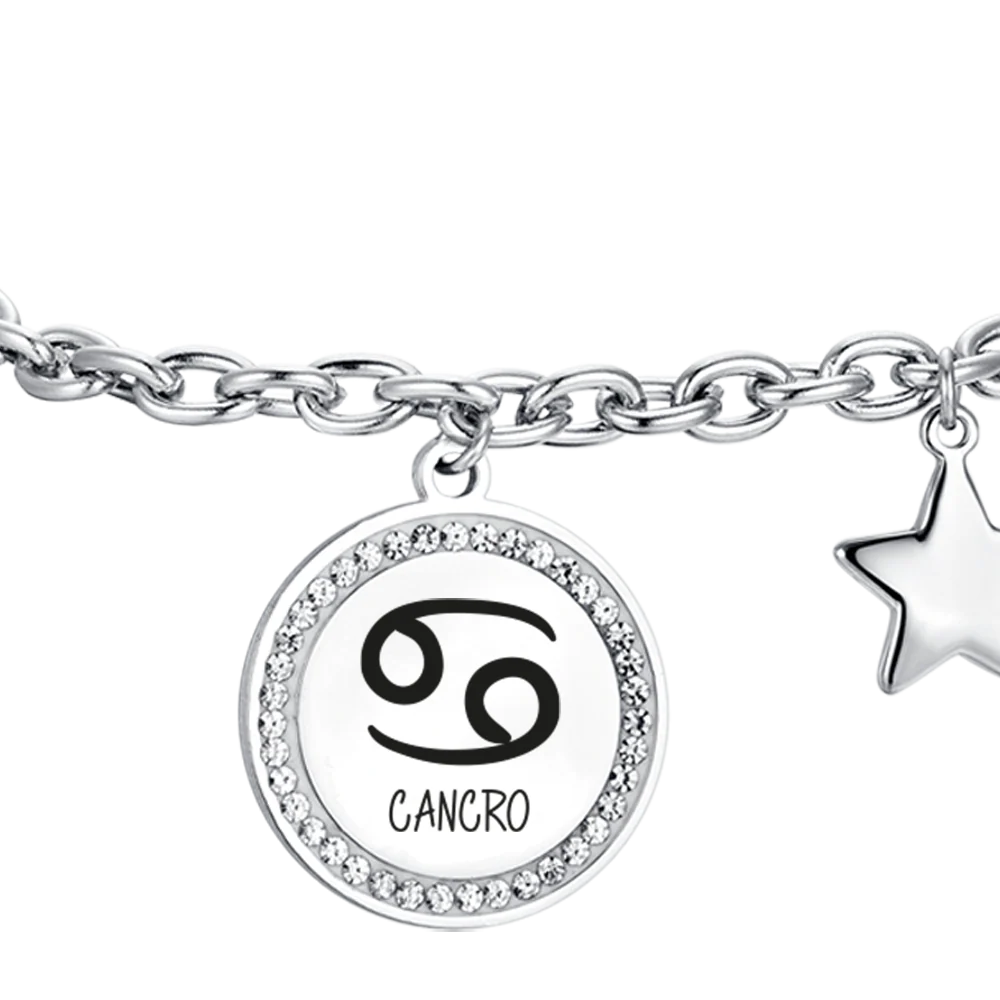 BRACCIALE DONNA IN ACCIAIO SEGNO ZODIACALE CANCRO PIASTRA - Image 5