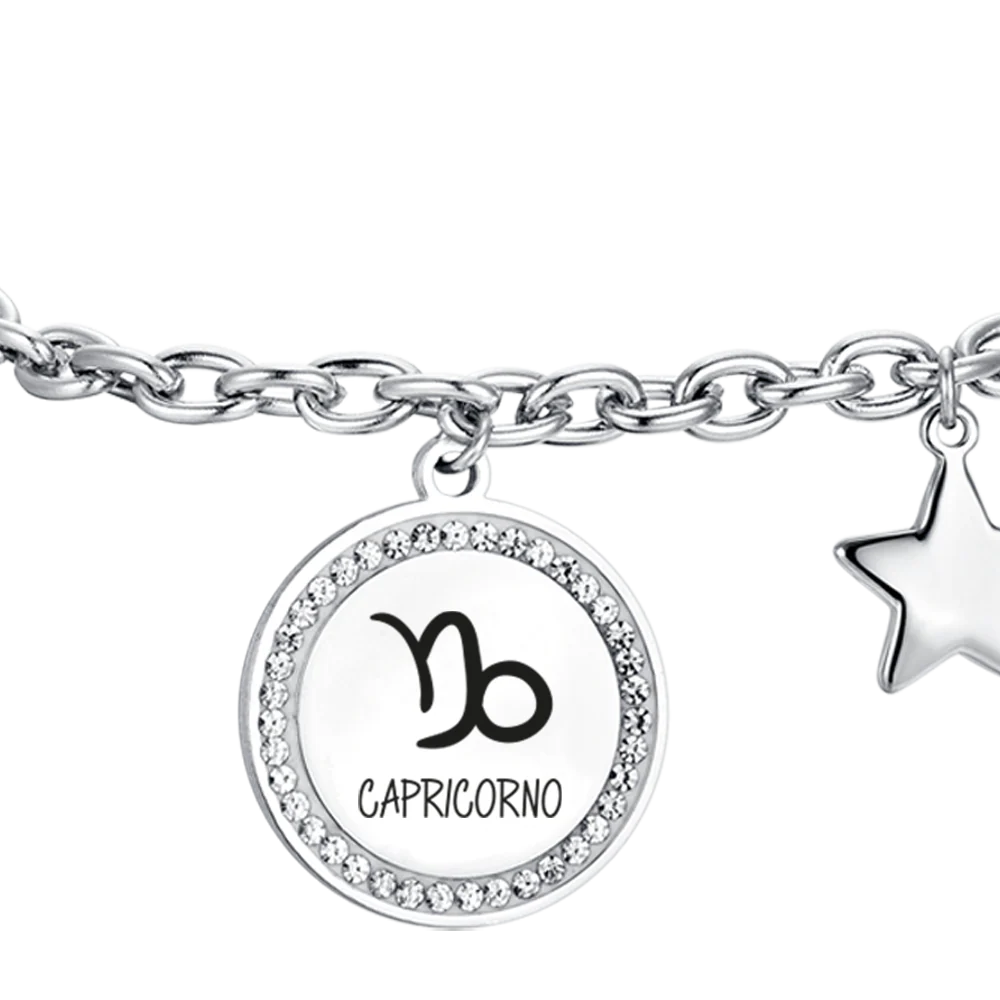 BRACCIALE DONNA IN ACCIAIO SEGNO ZODIACALE CAPRICORNO PIASTRA - Image 5