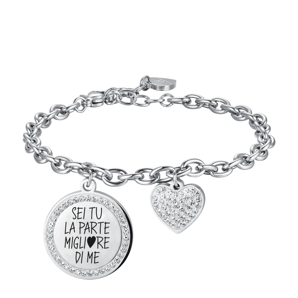 BRACCIALE DONNA IN ACCIAIO SEI TU LA PARTE MIGLIORE DI ME