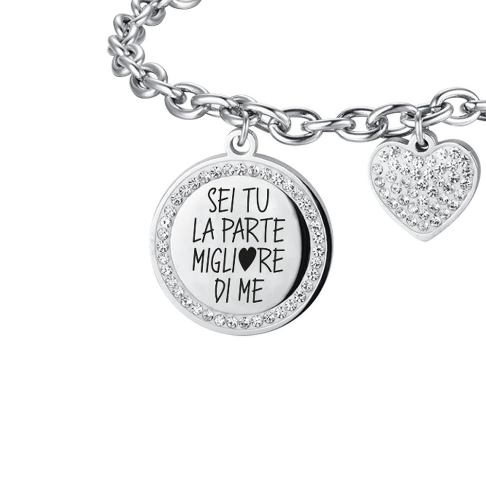 BRACCIALE DONNA IN ACCIAIO SEI TU LA PARTE MIGLIORE DI ME - Image 4