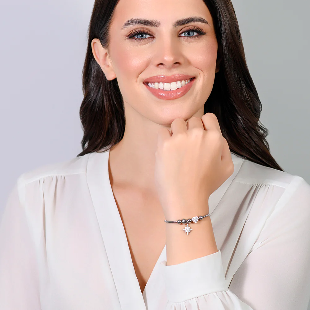 BRACCIALE DONNA IN ACCIAIO STELLA DI SISSI E CRISTALLI - Image 3