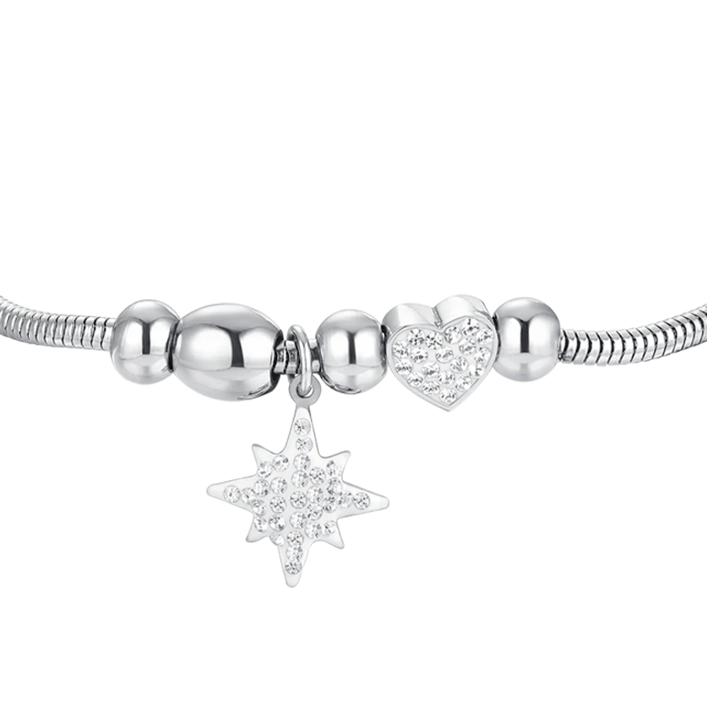 BRACCIALE DONNA IN ACCIAIO STELLA DI SISSI E CRISTALLI - Image 4