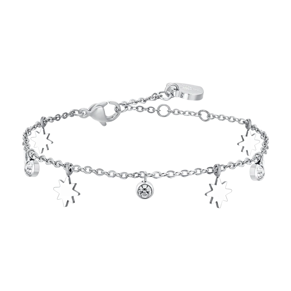 BRACCIALE DONNA IN ACCIAIO STELLA DI SISSI E CRISTALLI