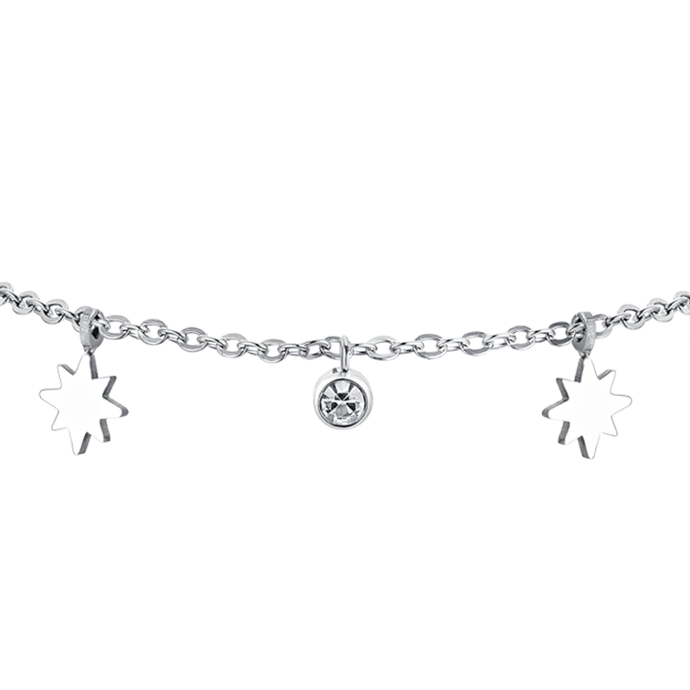 BRACCIALE DONNA IN ACCIAIO STELLA DI SISSI E CRISTALLI - Image 4