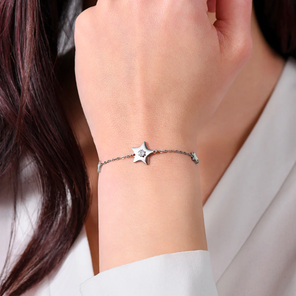 BRACCIALE DONNA IN ACCIAIO STELLE E ZIRCONI - Image 2
