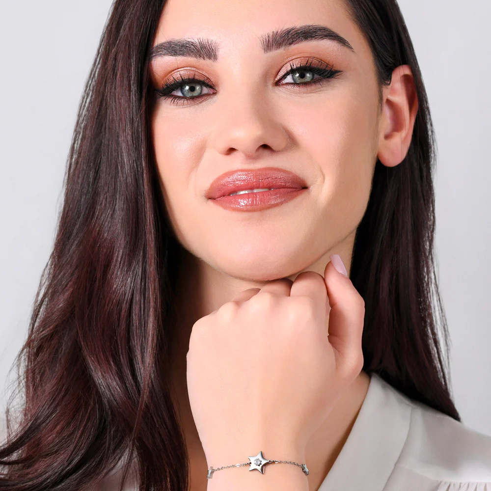 BRACCIALE DONNA IN ACCIAIO STELLE E ZIRCONI - Image 3