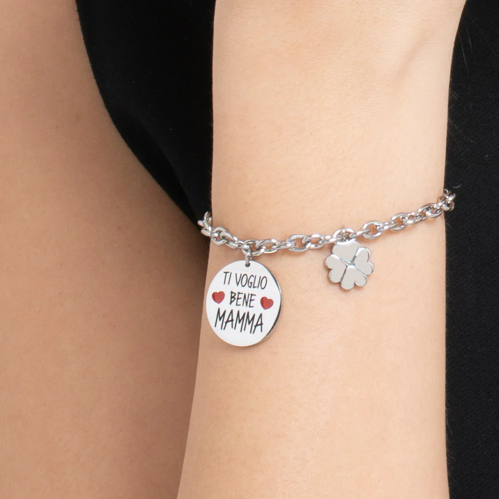 BRACCIALE DONNA IN ACCIAIO TI VOGLIO BENE MAMMA - Image 2