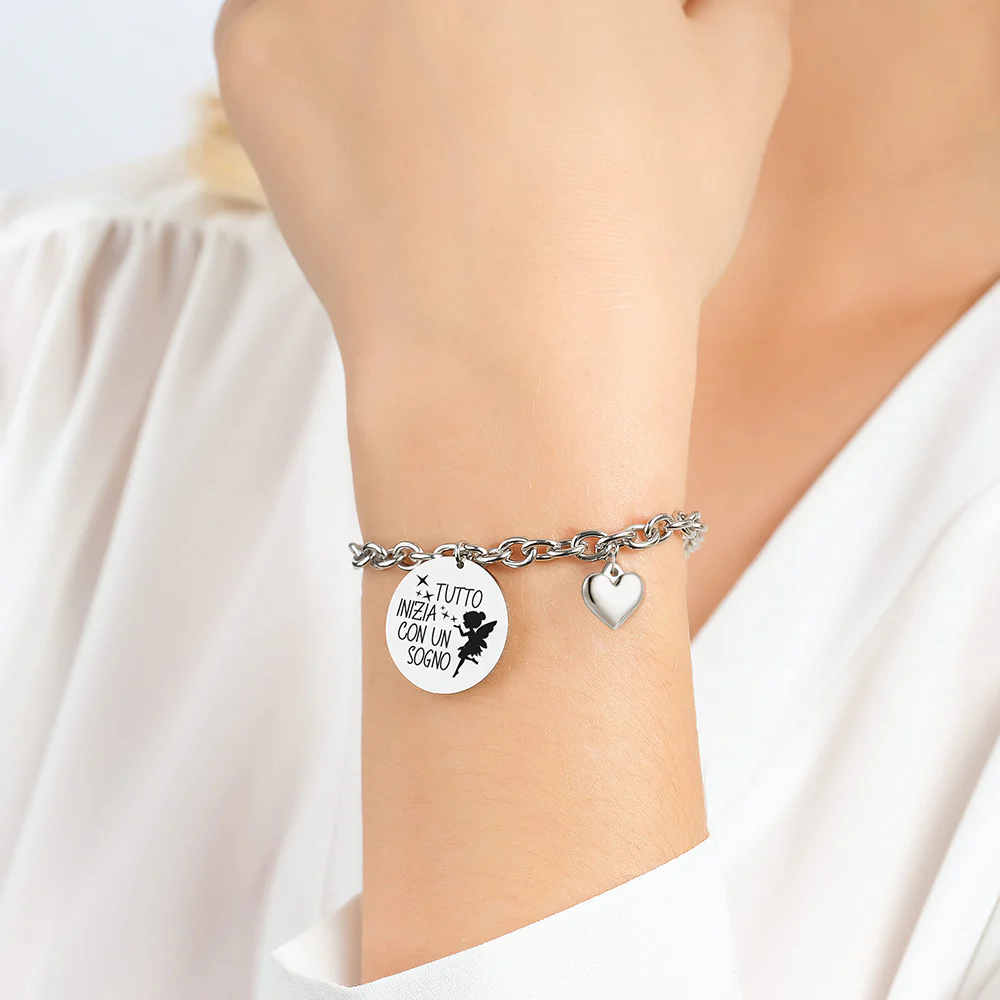 BRACCIALE DONNA IN ACCIAIO TUTTO INIZIA CON UN SOGNO - Image 2