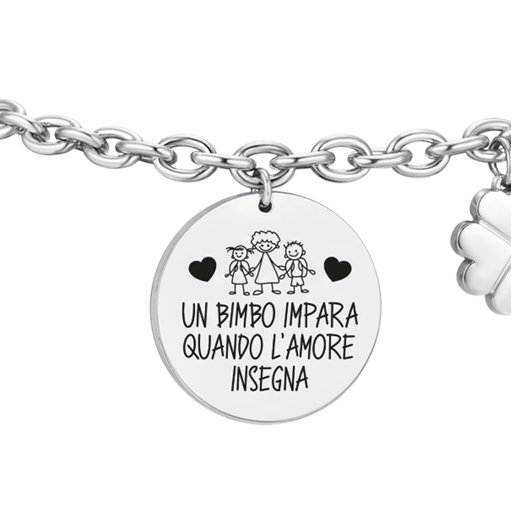 BRACCIALE DONNA IN ACCIAIO UN BIMBO IMPARA QUANDO L'AMORE INSEGNA - Image 6