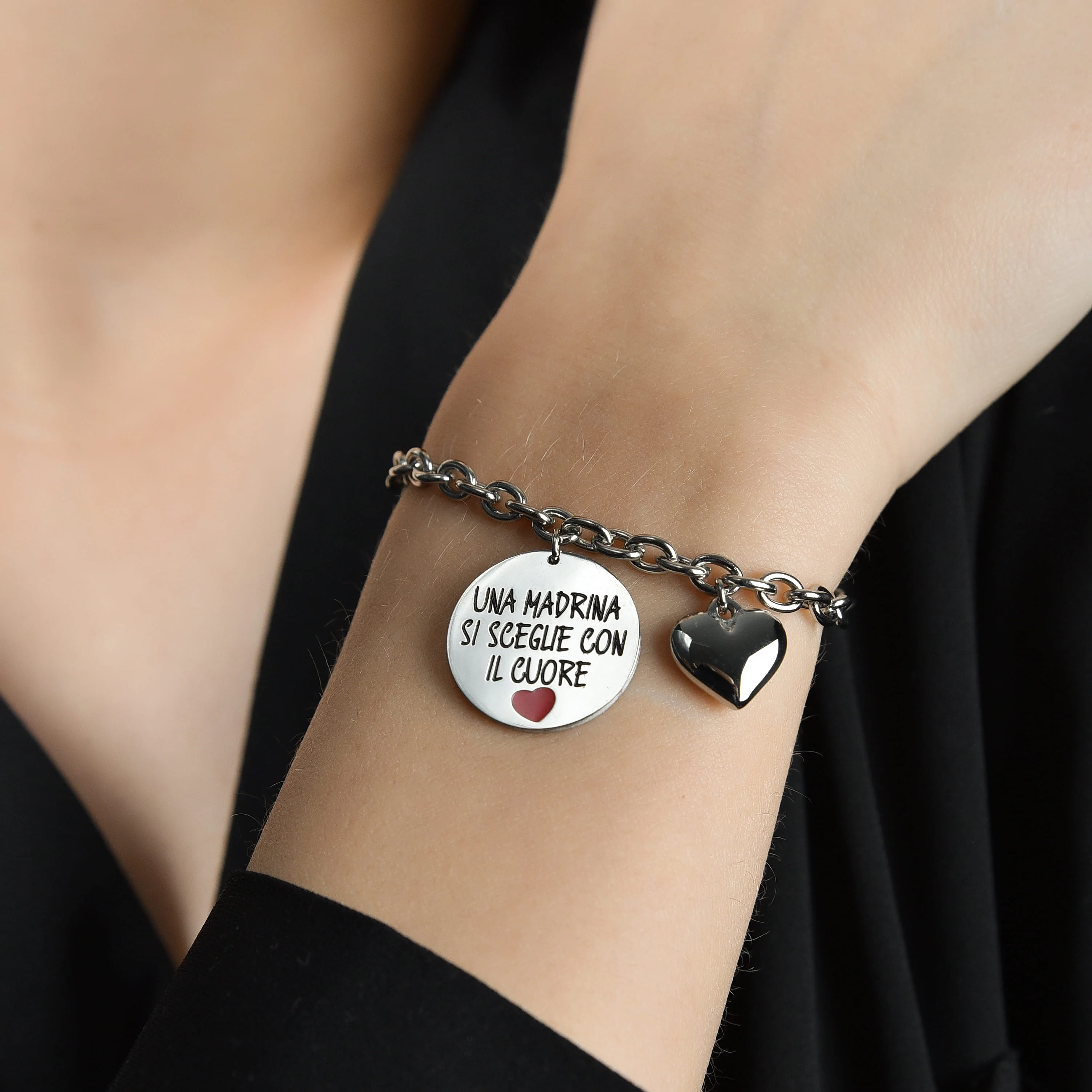 BRACCIALE DONNA IN ACCIAIO UNA MADRINA SI SCEGLIE CON IL CUORE - Image 2