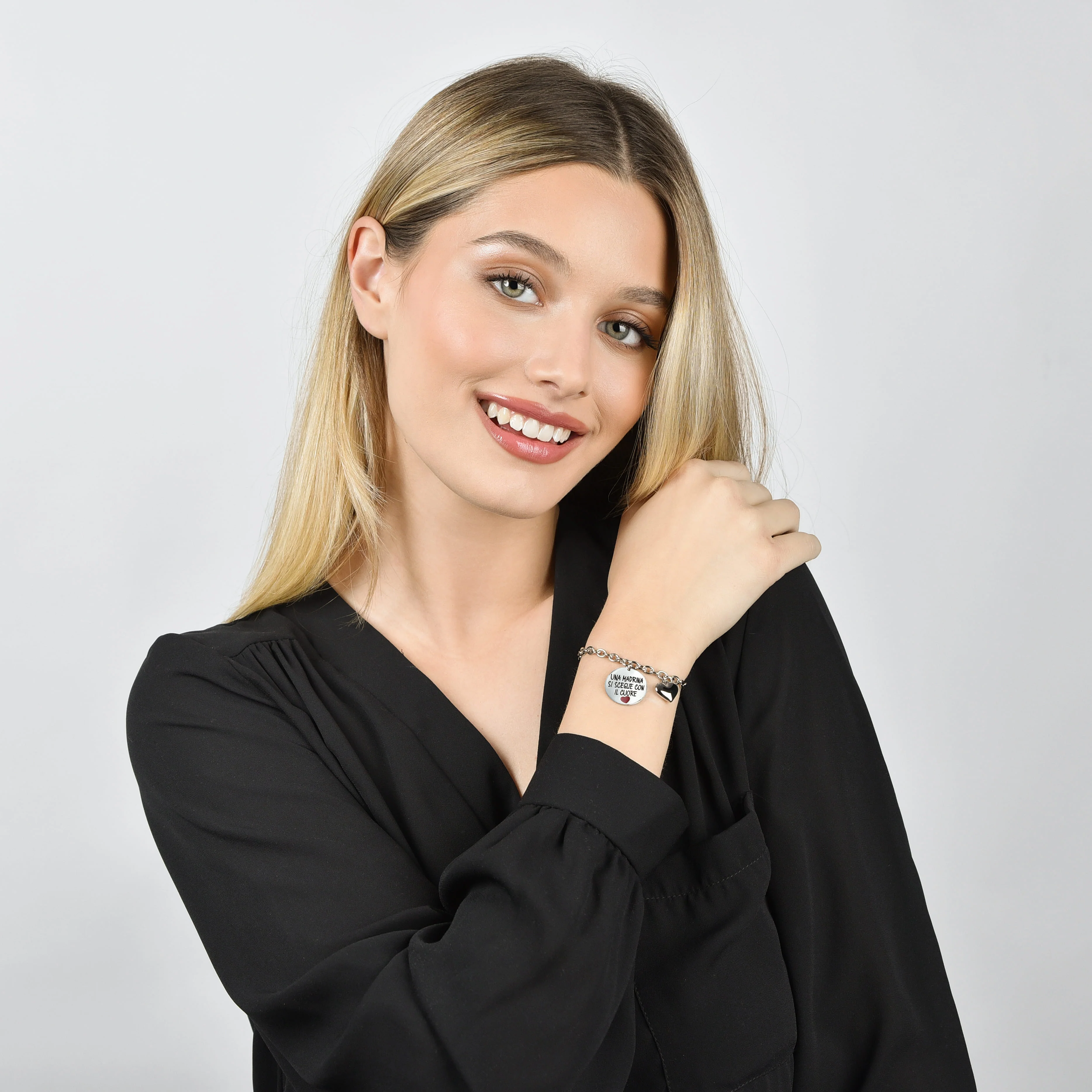 BRACCIALE DONNA IN ACCIAIO UNA MADRINA SI SCEGLIE CON IL CUORE - Image 3