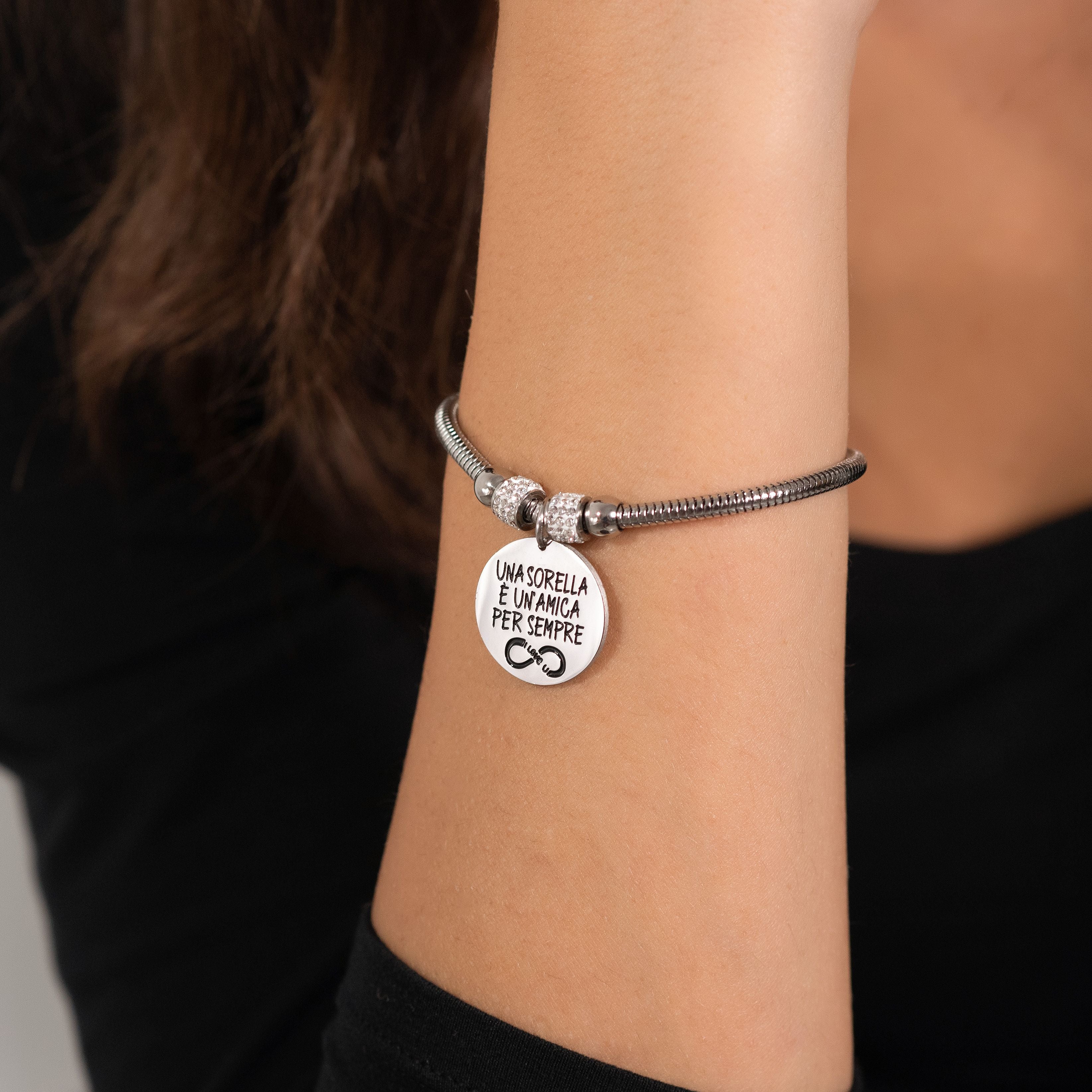 BRACCIALE DONNA IN ACCIAIO UNA SORELLA E' UN'AMICA PER SEMPRE - Image 2