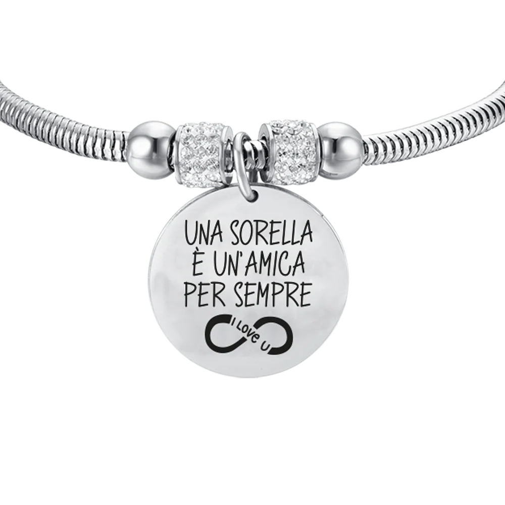 BRACCIALE DONNA IN ACCIAIO UNA SORELLA E' UN'AMICA PER SEMPRE - Image 4