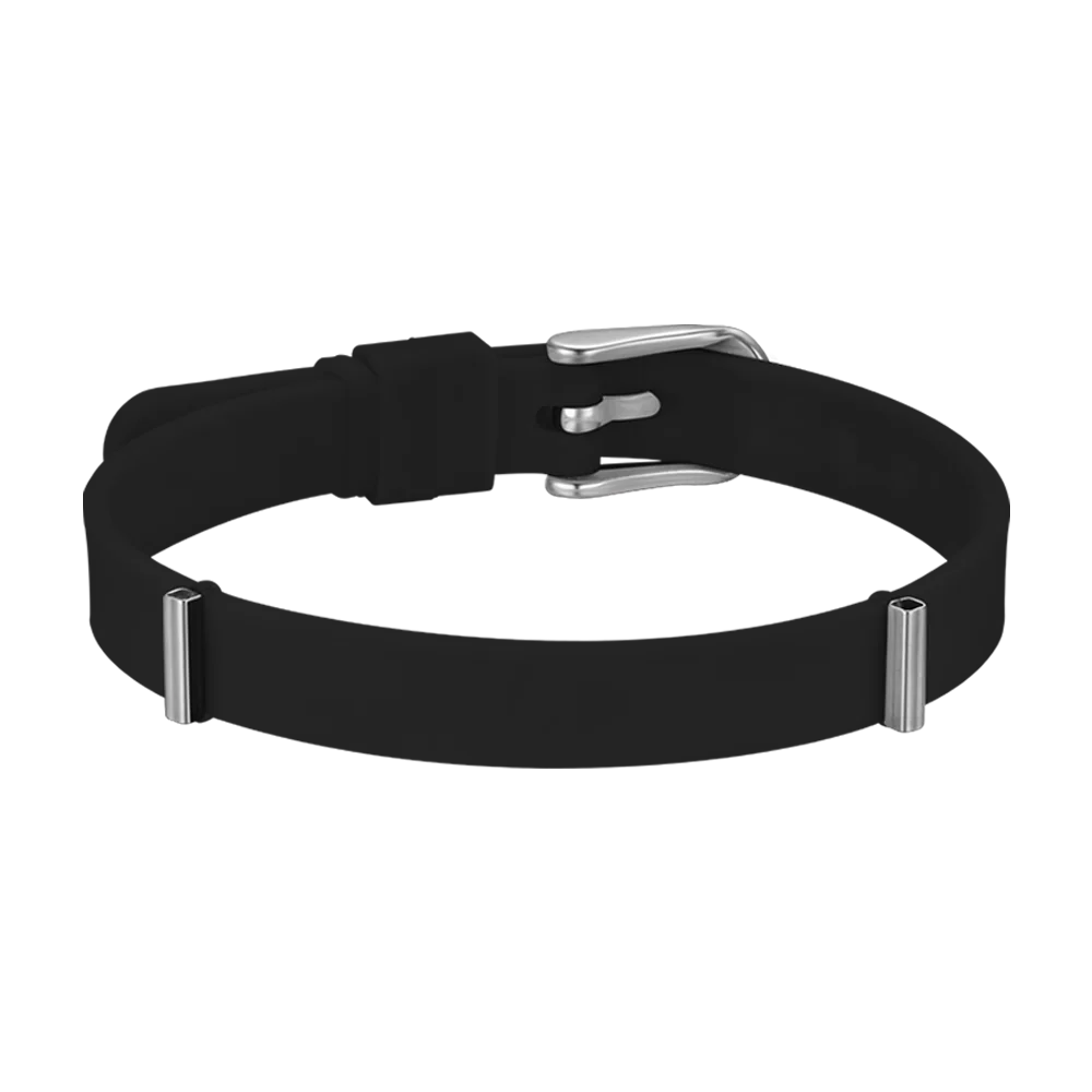 BRACCIALE DONNA IN SILICONE NERO
